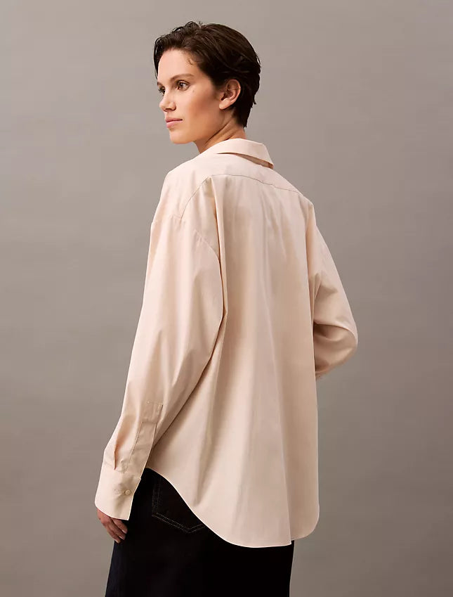 Calvin Klein Stretch Poplin Relaxed Fit Button-Down Shirt