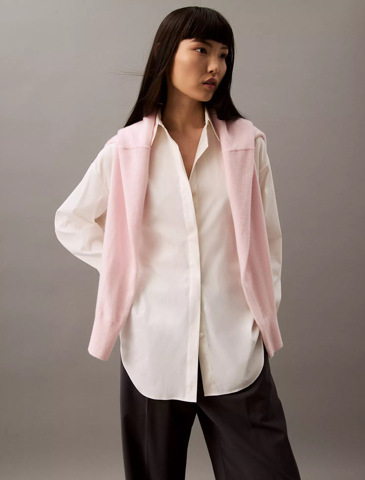 Calvin Klein Stretch Poplin Relaxed Fit Button-Down Shirt