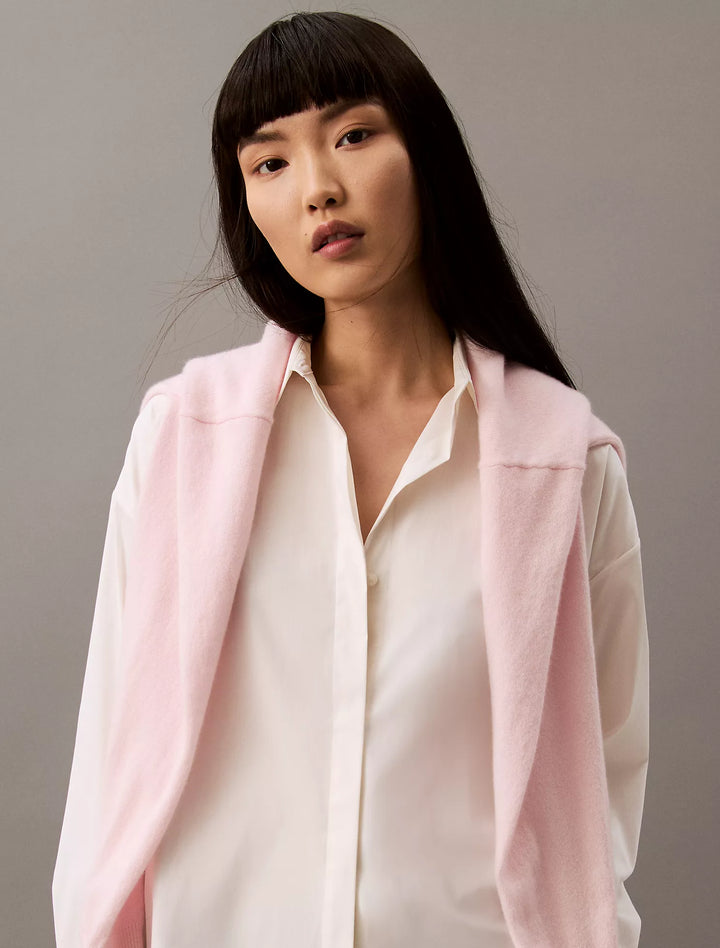 Calvin Klein Stretch Poplin Relaxed Fit Button-Down Shirt