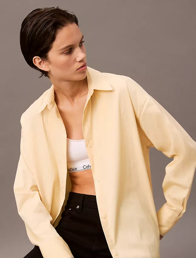 Calvin Klein Stretch Poplin Relaxed Fit Button-Down Shirt