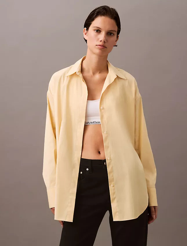 Calvin Klein Stretch Poplin Relaxed Fit Button-Down Shirt