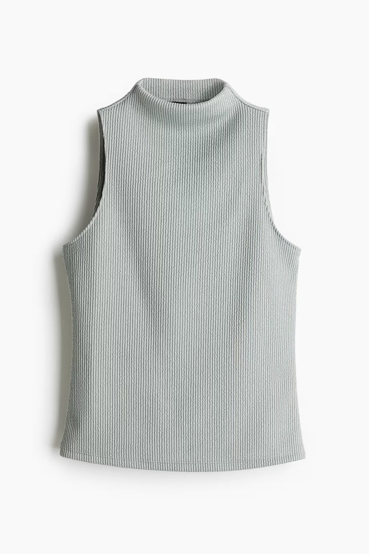 H&M Glittery Mock Turtleneck Sleeveless Top