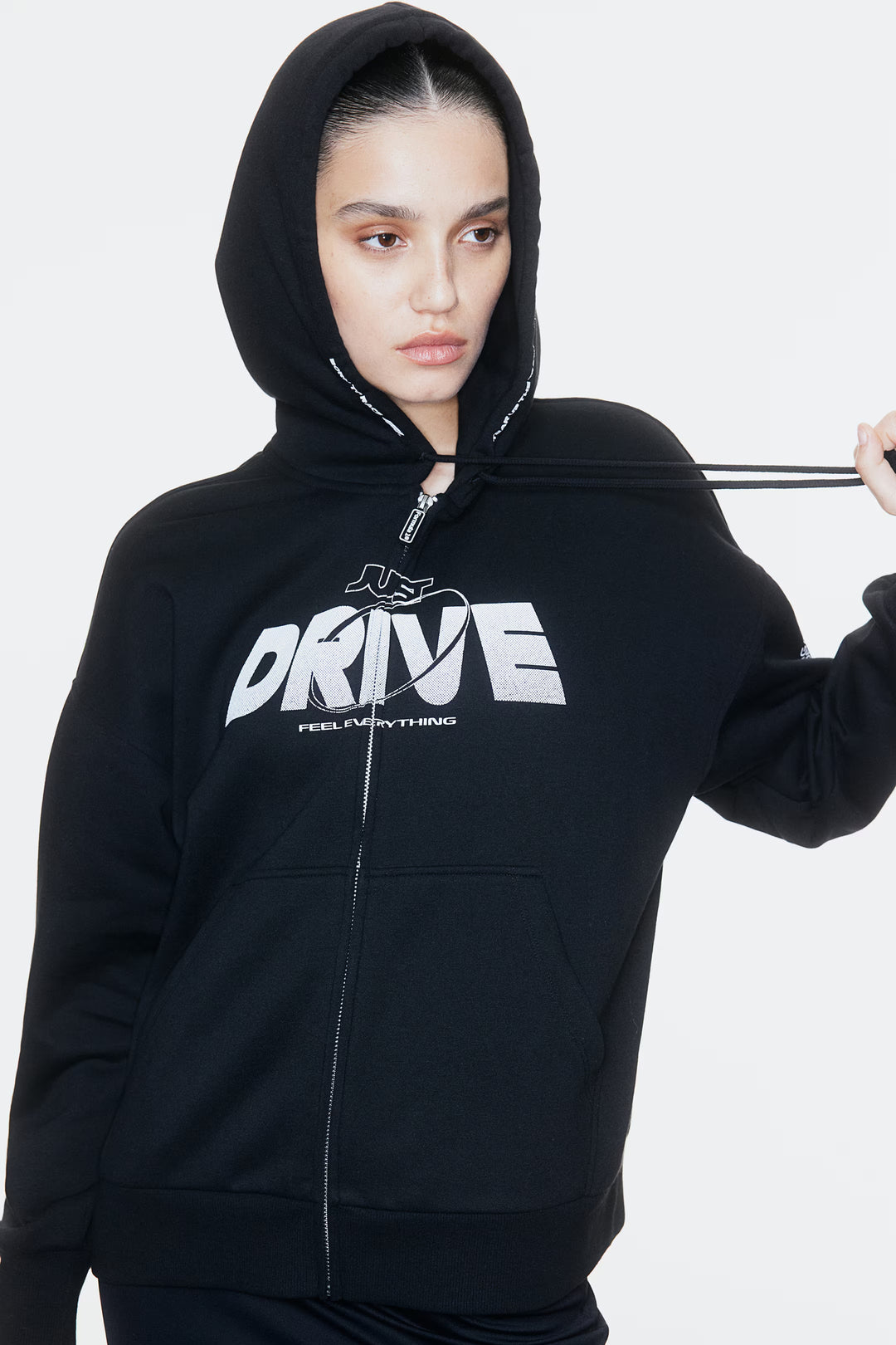 H&M Oversized Hooded Jacket with Motif