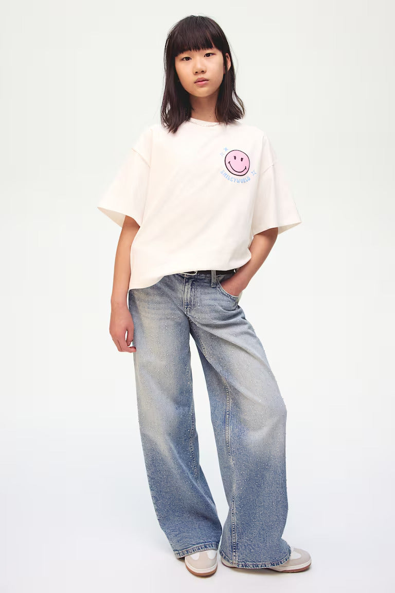 H&M PRINTED COTTON T-SHIRT
