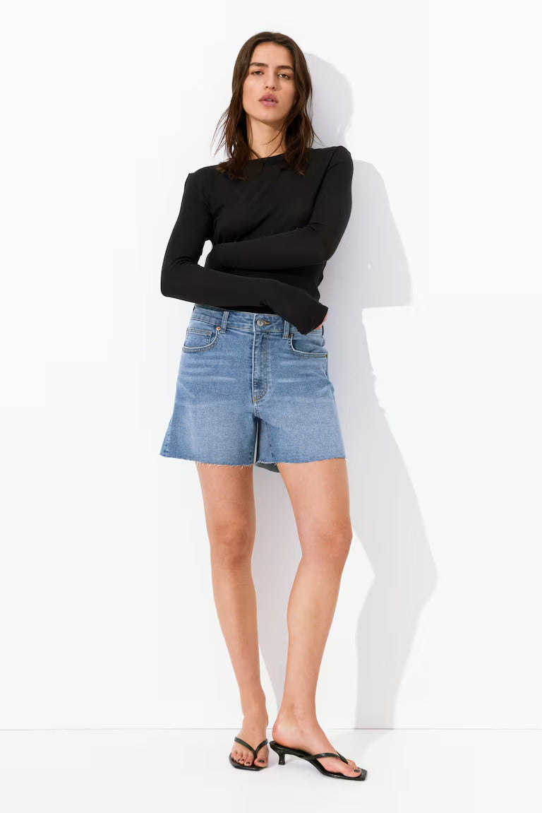 H&M SKINNY HIGH DENIM SHORTS
