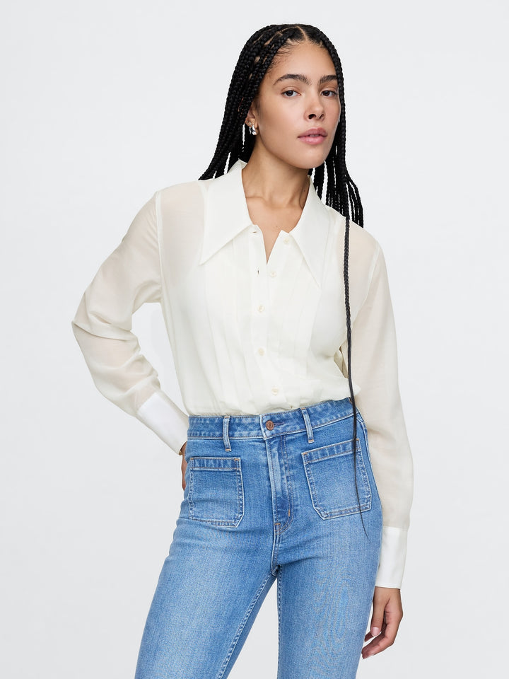 Gap Sheer Classic Tuxedo Shirt
