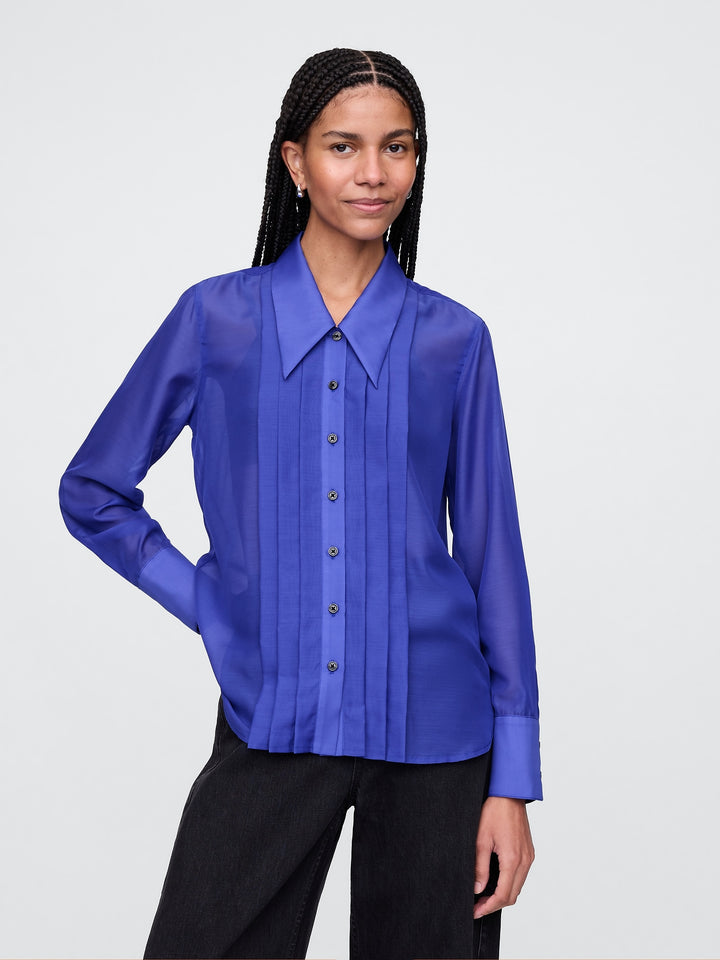 Gap Sheer Classic Tuxedo Shirt