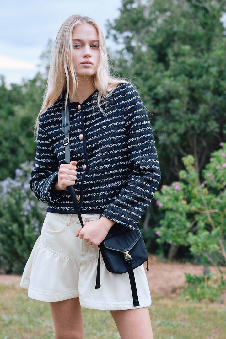 H&M DENIM SKIRT WITH PEPLUM