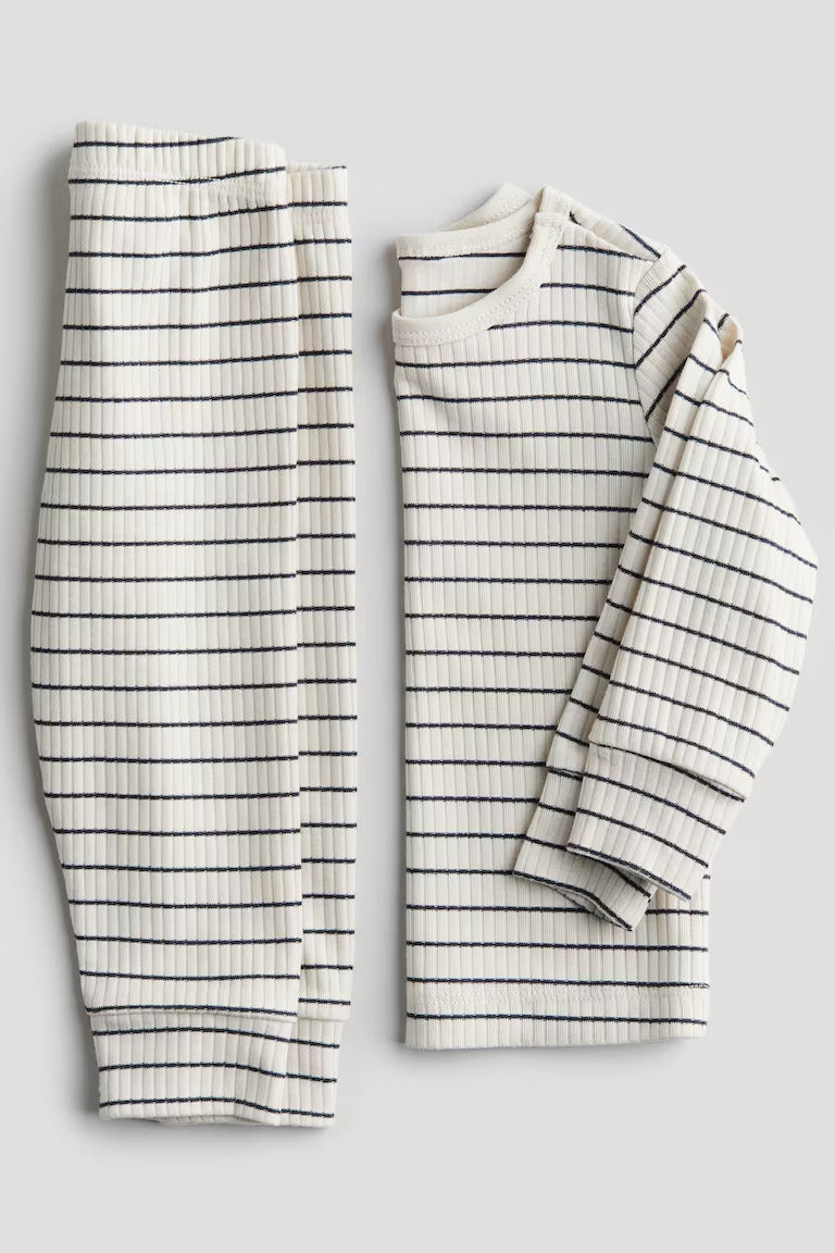 H&M RIBBED COTTON SET