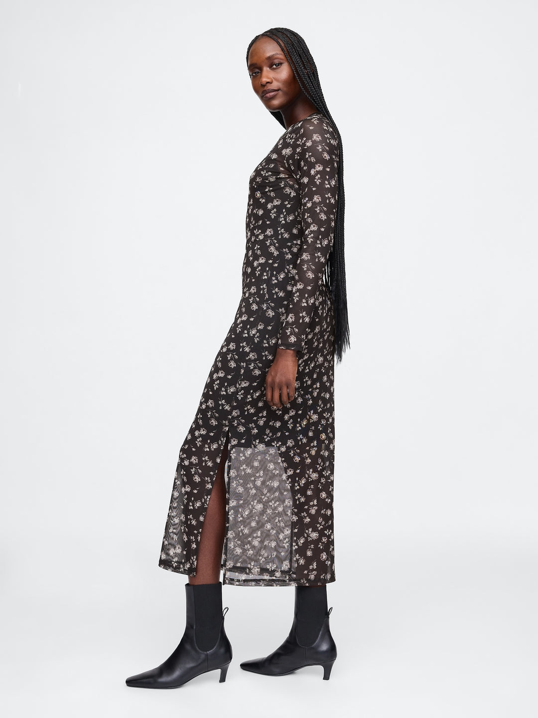 Gap Mesh Midi Dress