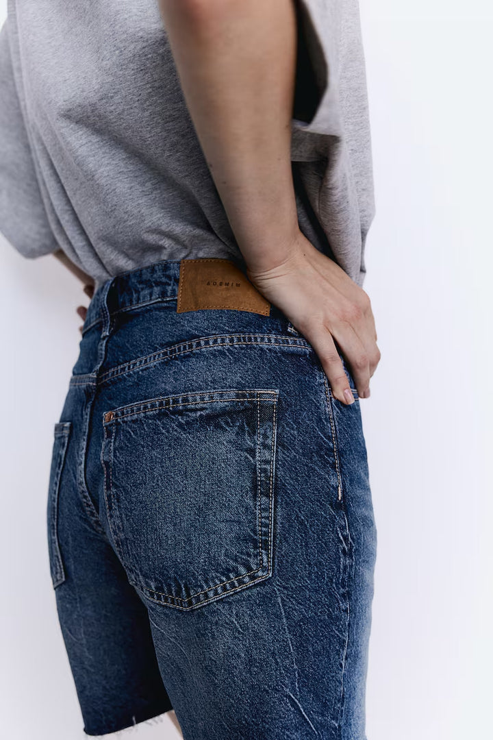 H&M HIGH BERMUDA DENIM SHORTS
