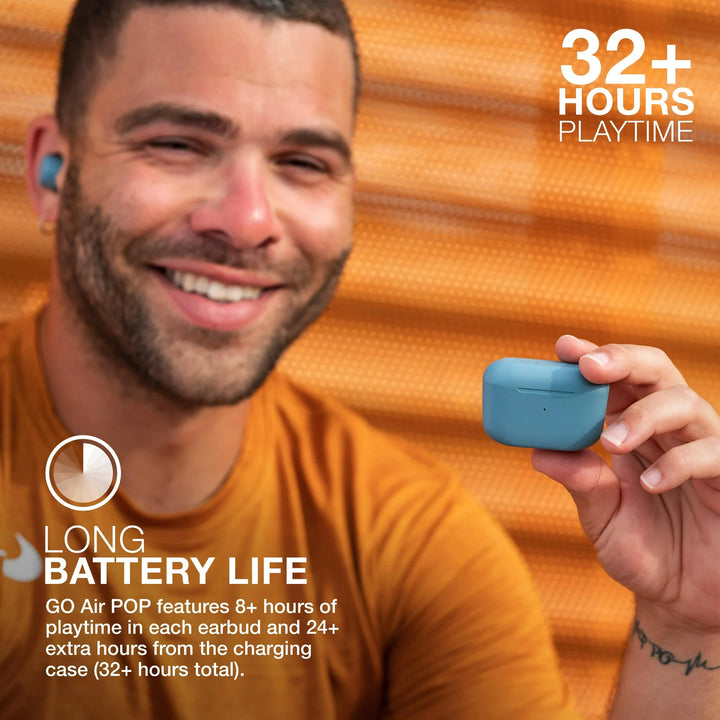 JLab Go Air Pop Bluetooth Earbuds, True Wireless with Charging Case, Rose
