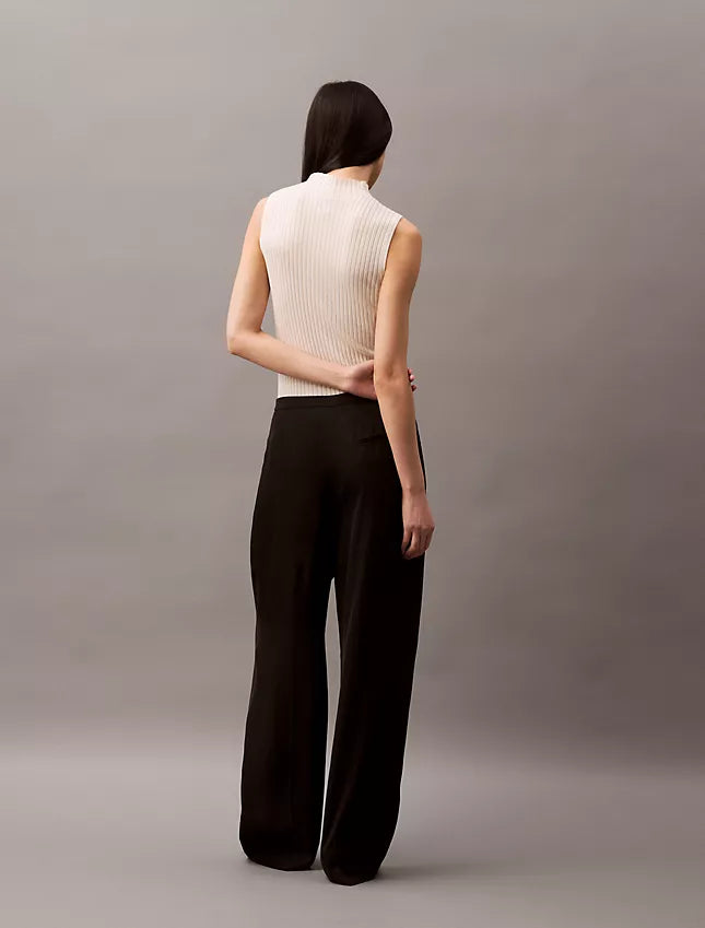 Calvin Klein Silk Cashmere Mock Neck Tank Top