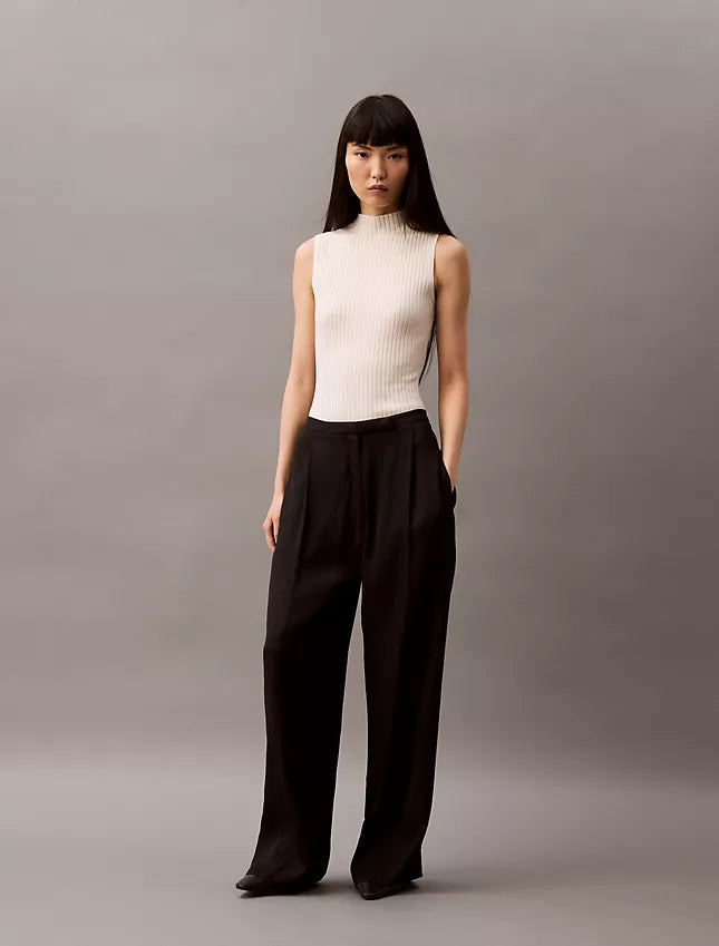Calvin Klein Silk Cashmere Mock Neck Tank Top
