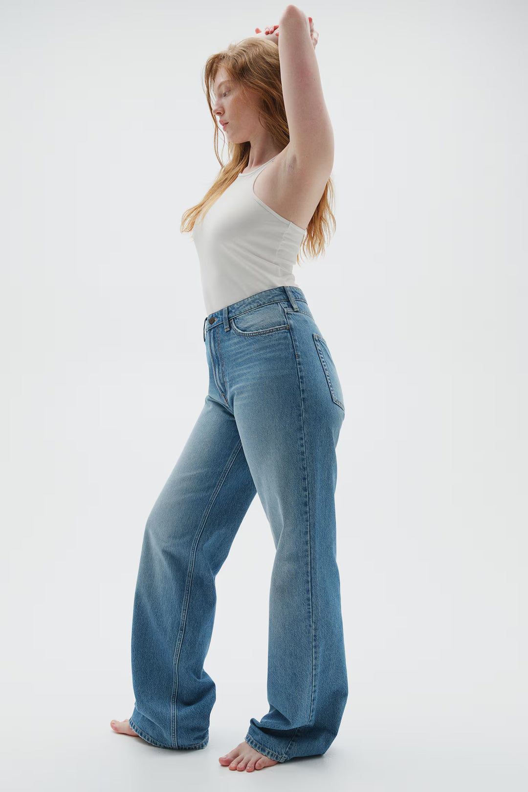 H&M Curvy Fit Wide Ultra High Jeans
