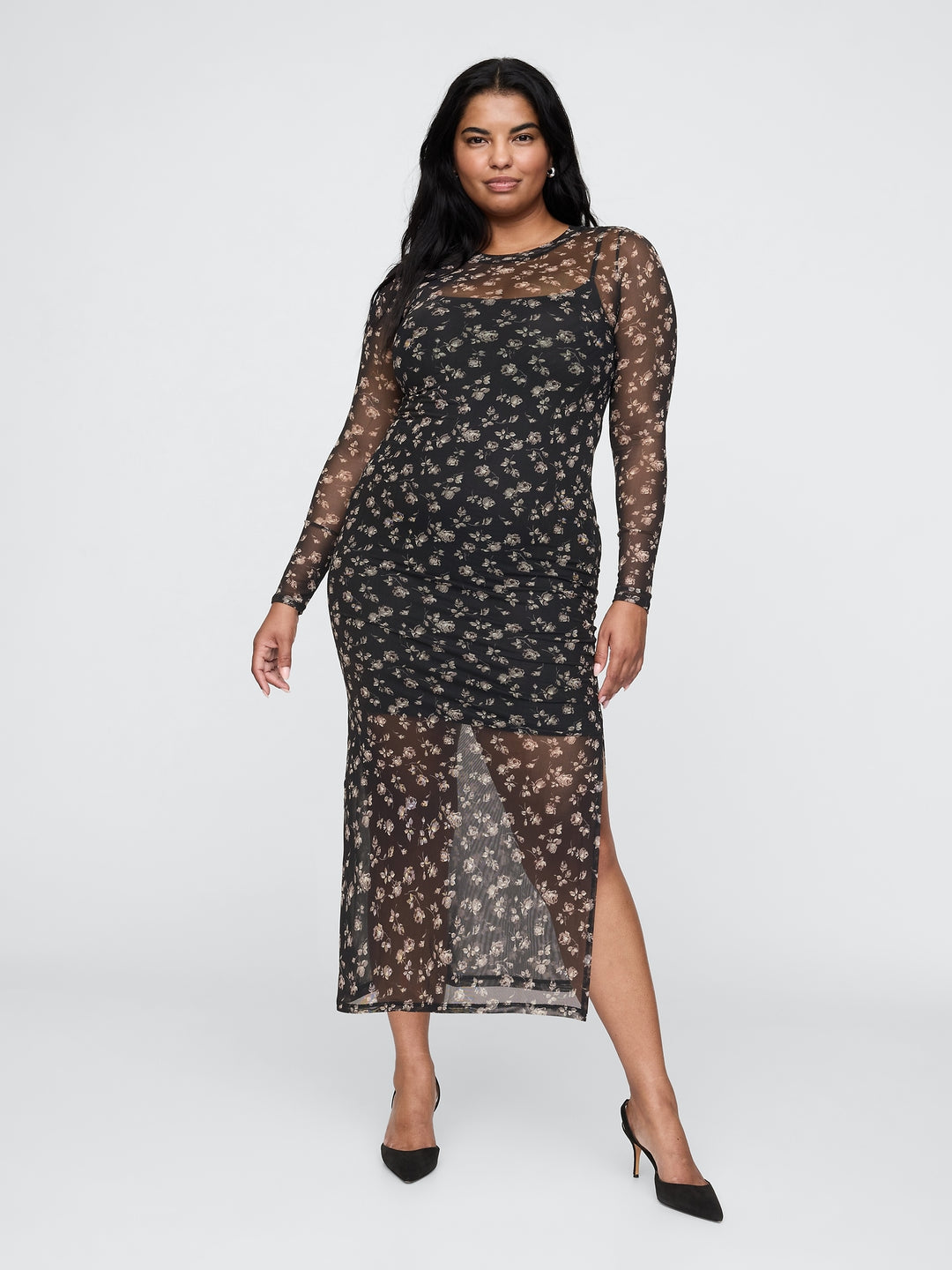 Gap Mesh Midi Dress