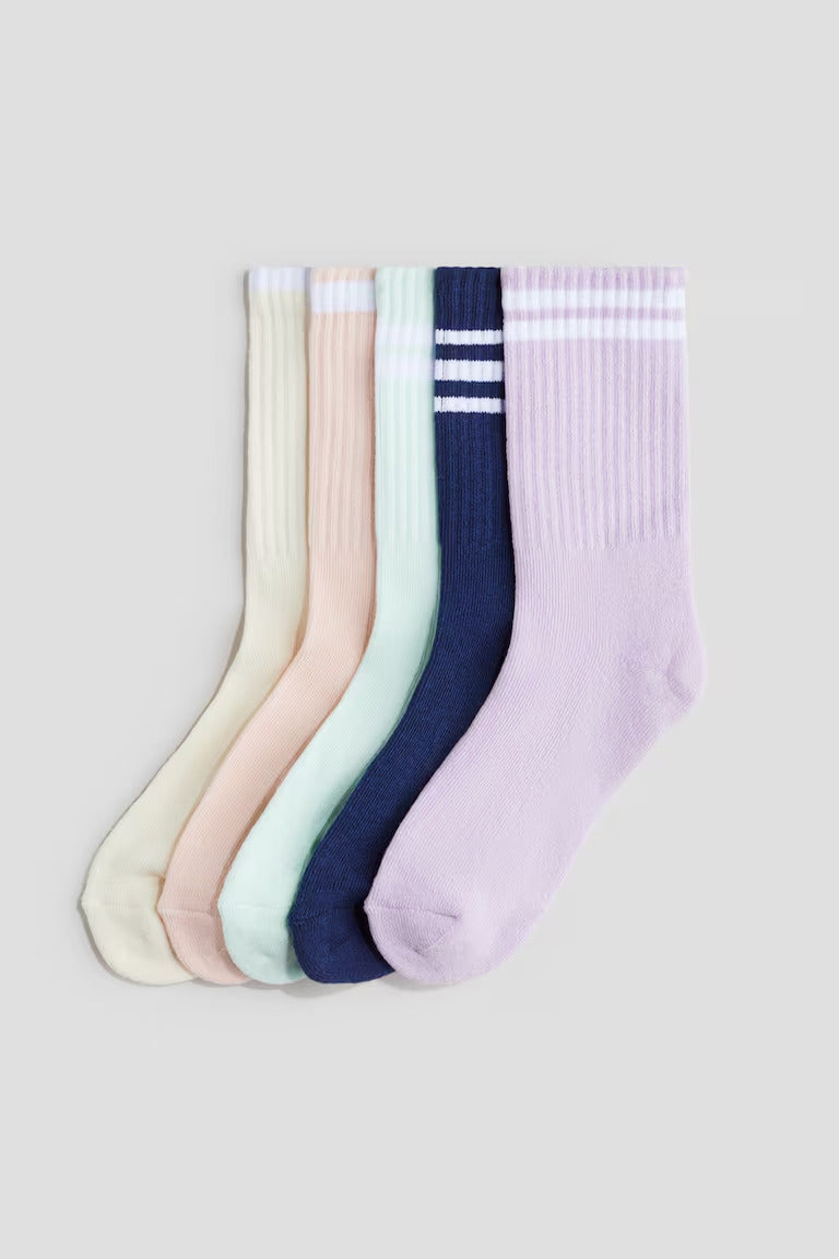 H&M 5-PACK RIBBED SOCKS