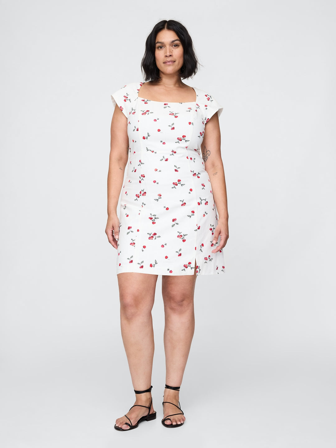 Gap Linen-Blend Cap-Sleeve Mini Dress