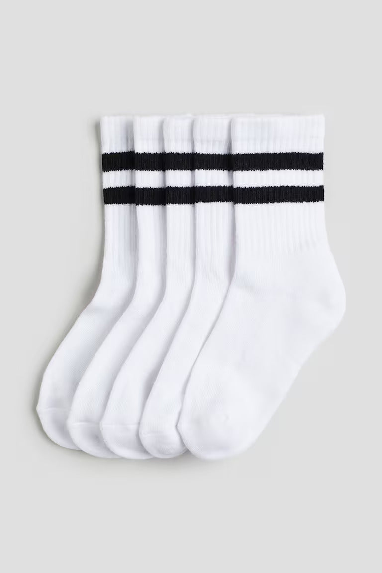 H&M 5-PACK RIBBED SOCKS