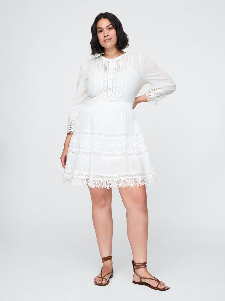 Gap Lace-Trim Mini Dress