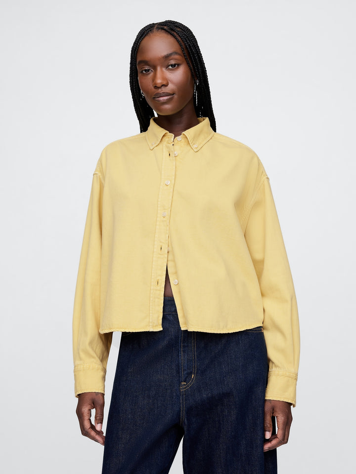 Gap UltraSoft Denim Cropped Big Shirt