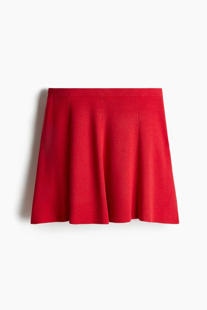 H&M FLARED FINE-KNIT SKIRT
