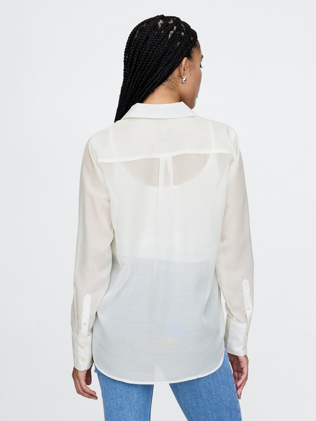 Gap Sheer Classic Tuxedo Shirt