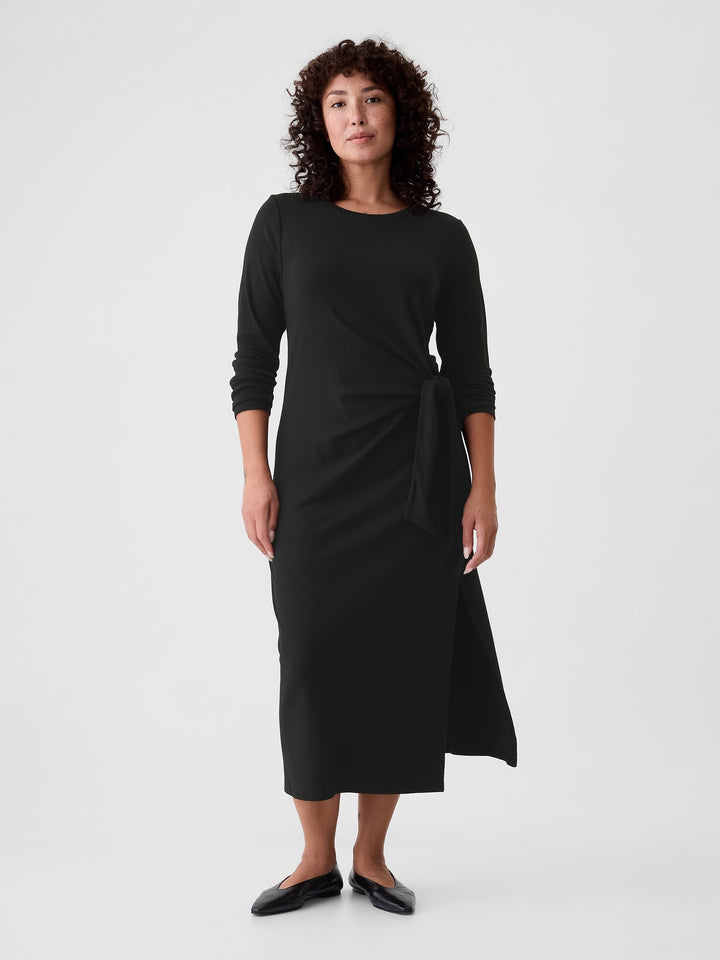 Gap Modern Rib Tie-Knot Midi Dress