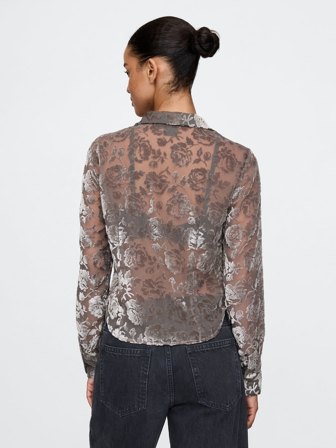 Gap Cropped Velvet Shirt