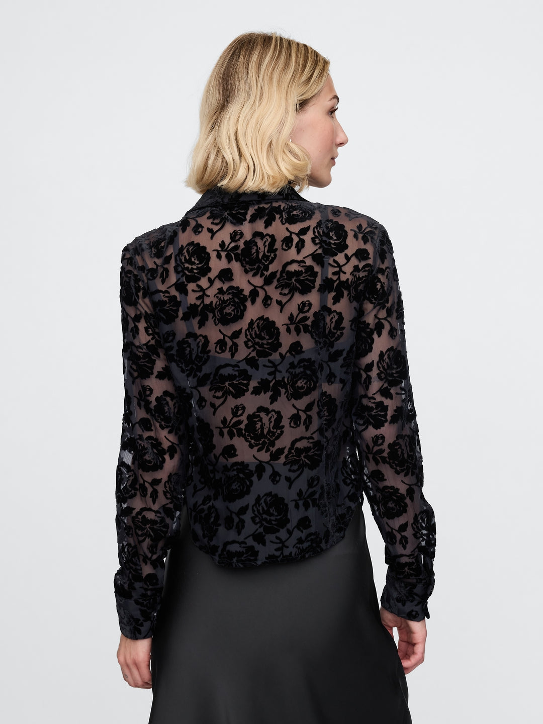 Gap Cropped Velvet Shirt