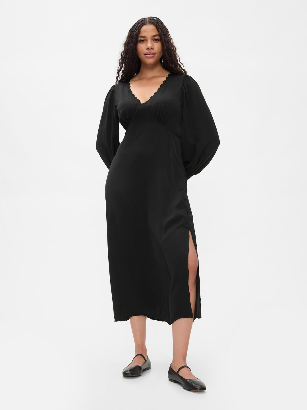 Gap Satin Empire Midi Dress