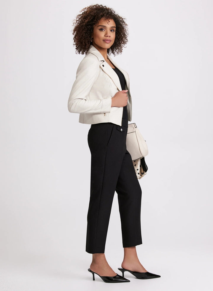 LAURA Emma Embossed Button Slim-Leg Pants