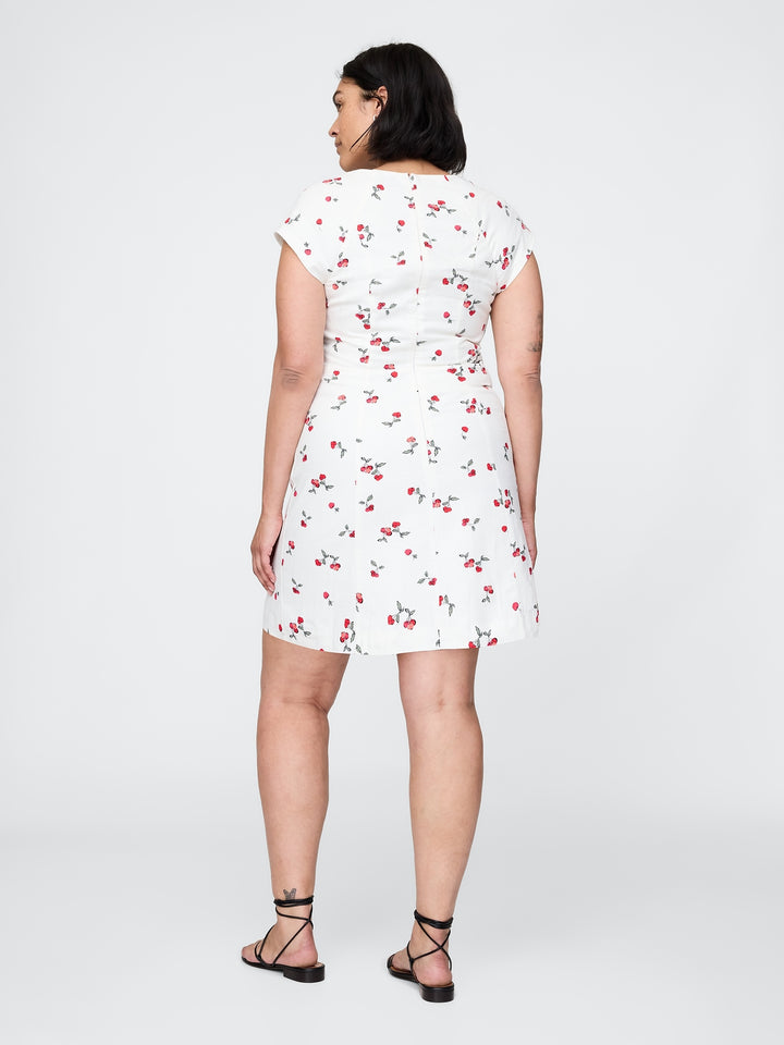 Gap Linen-Blend Cap-Sleeve Mini Dress