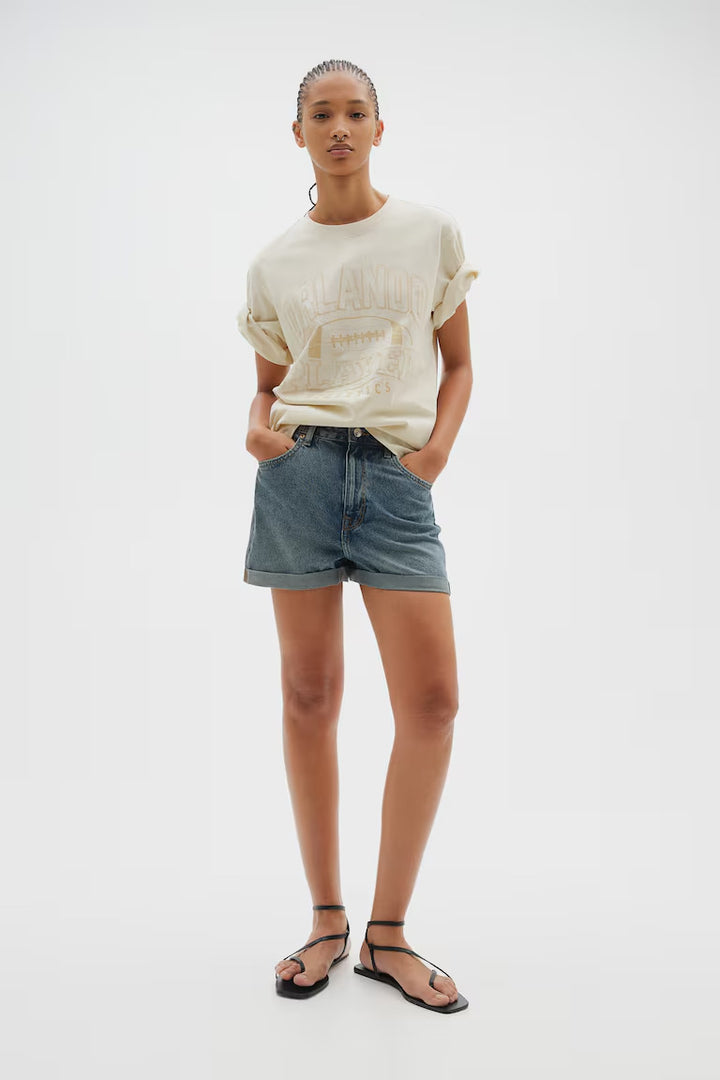 H&M HIGH WAIST DENIM SHORTS
