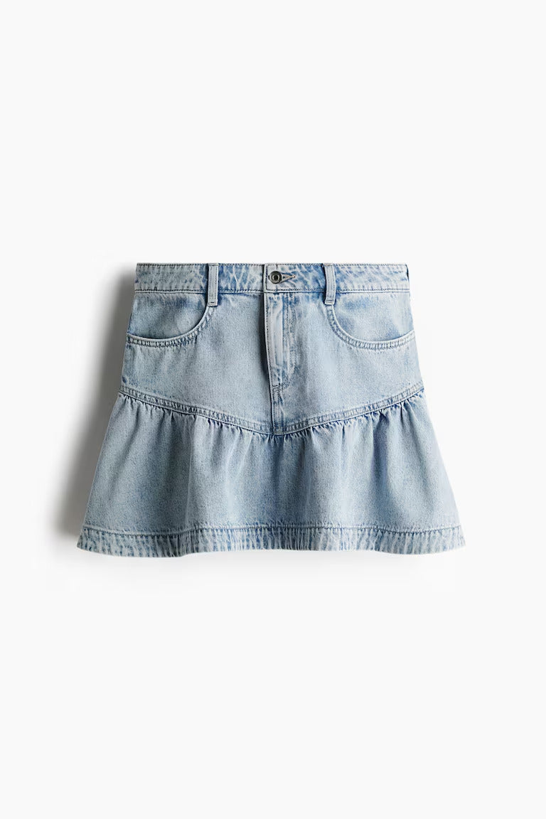 H&M DENIM SKIRT WITH PEPLUM
