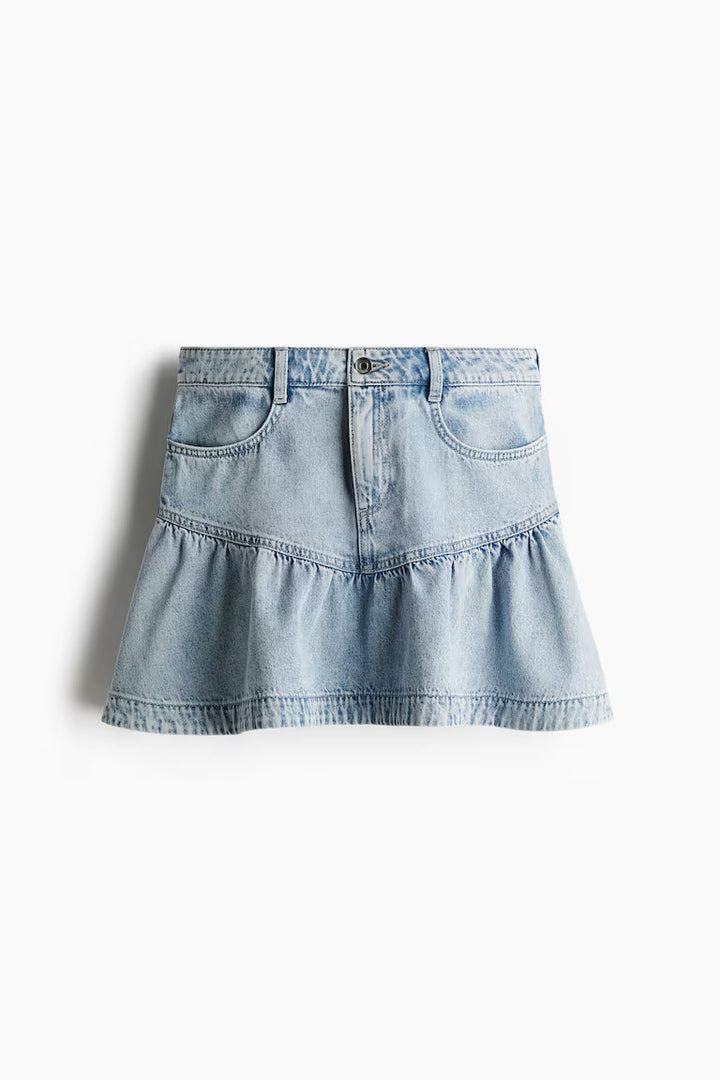 H&M DENIM SKIRT WITH PEPLUM