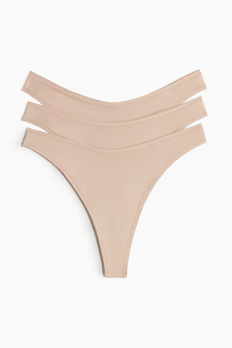 H&M 3-PACK MICROFIBER THONG BRIEFS