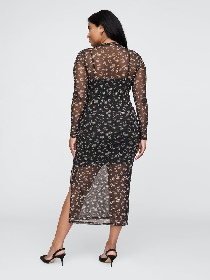 Gap Mesh Midi Dress