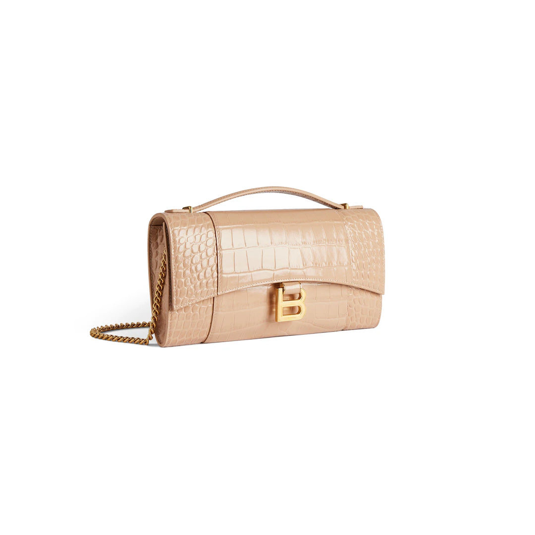 BALENCIAGA WOMEN'S HOURGLASS POCHETTE WITH CHAIN