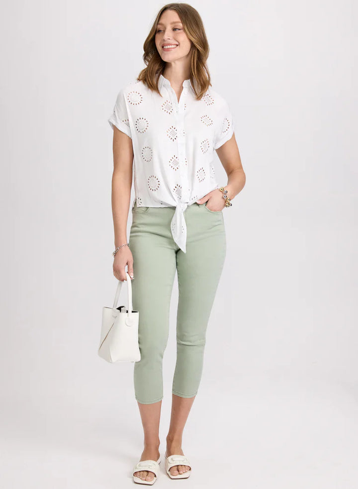 LAURA Embroidered Button-Down Blouse