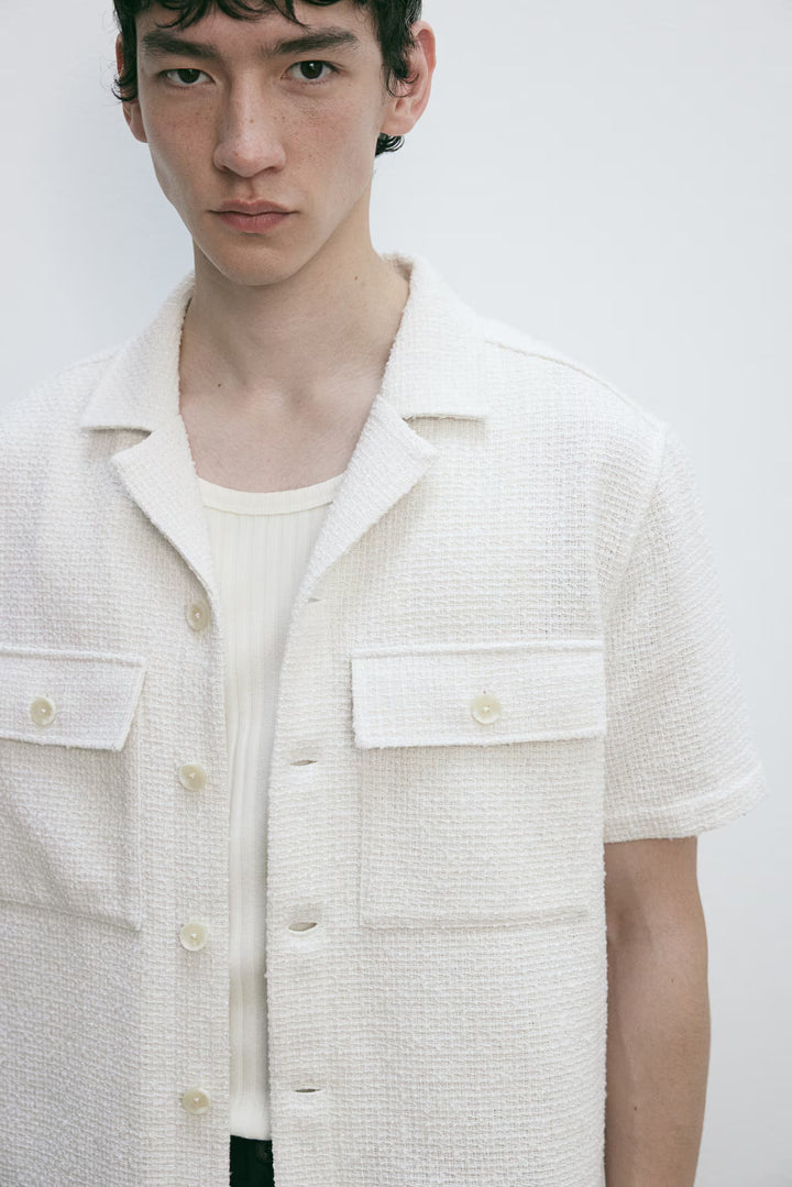 H&M Regular Fit Bouclé Resort Shirt