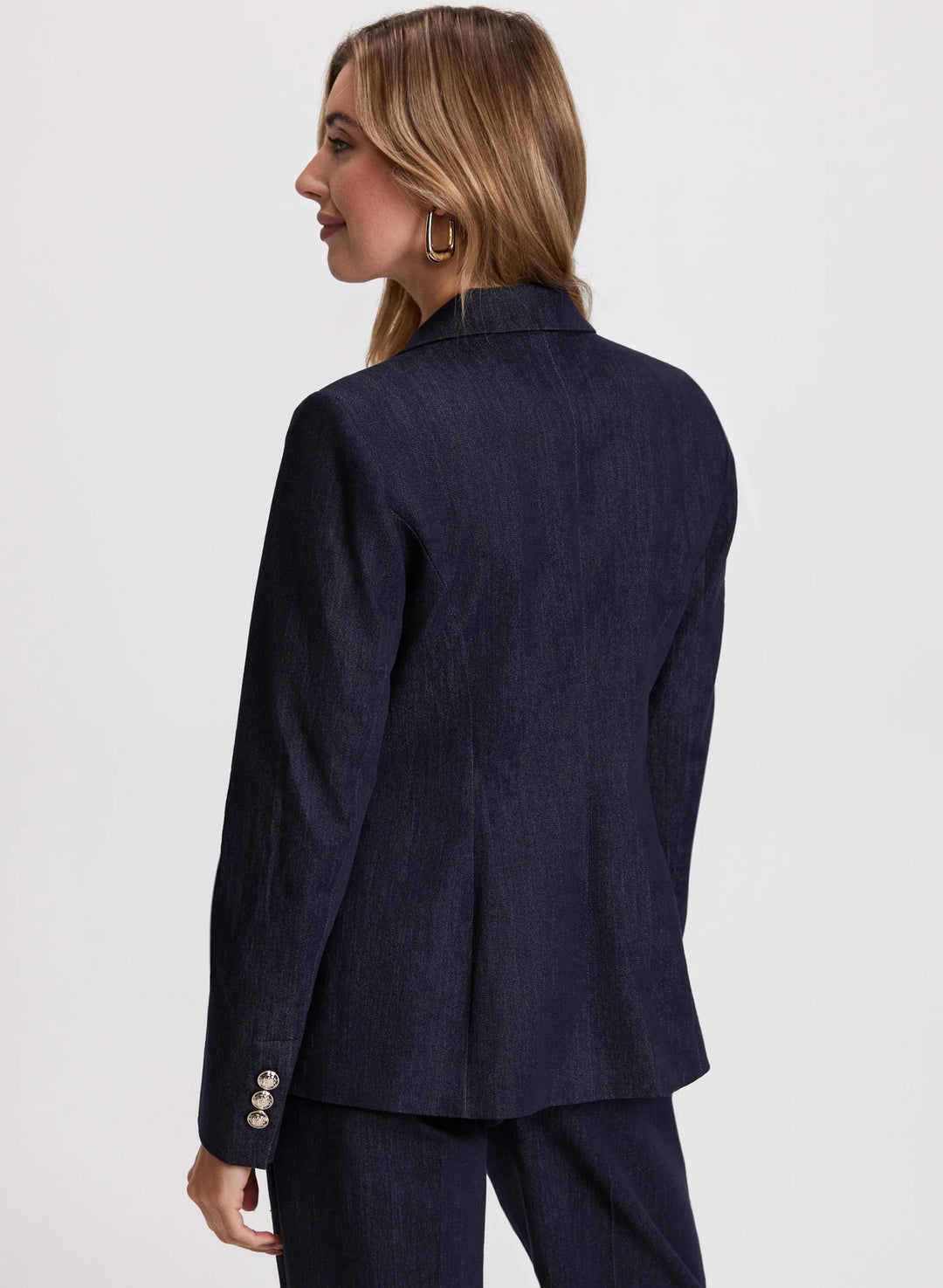 LAURA Metallic Button Denim Jacket