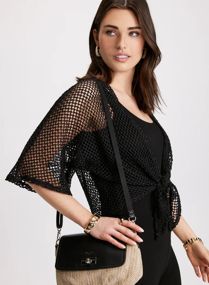 LAURA Tie-Front Crochet Top