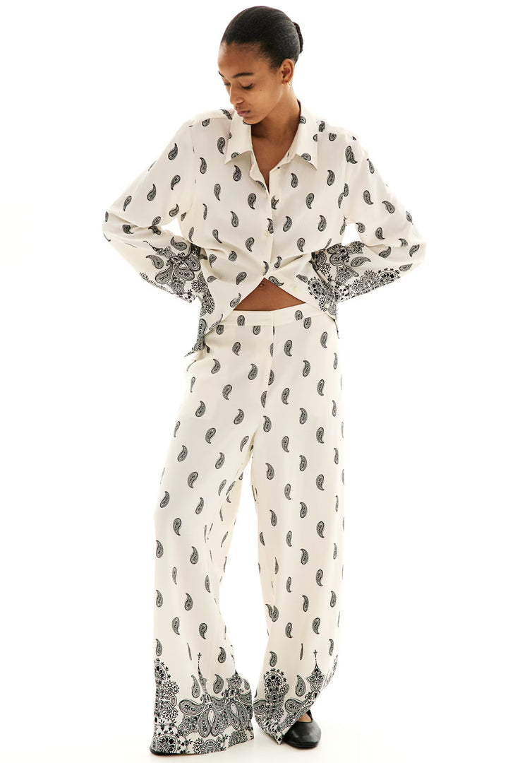 H&M Patterned Twill Pants