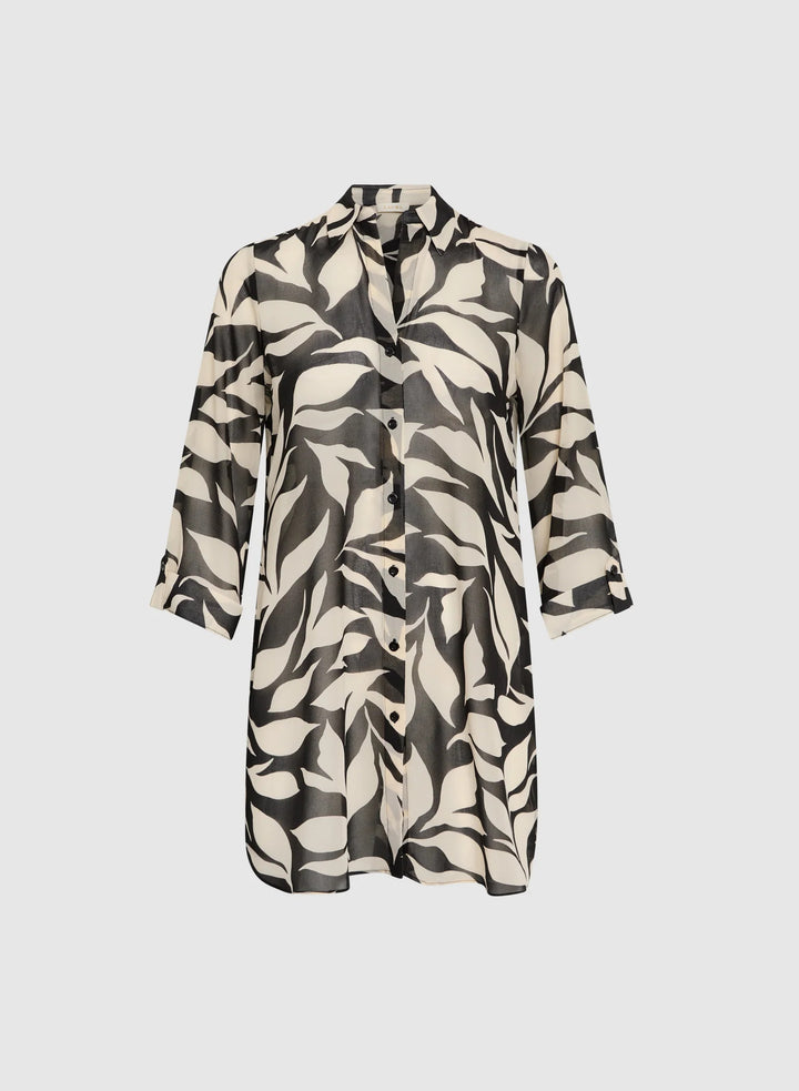 LAURA Leaf Print Tunic Blouse