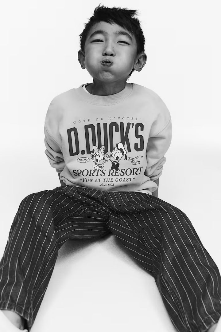 H&M OVERSIZED PRINTED SWEATSHIRT