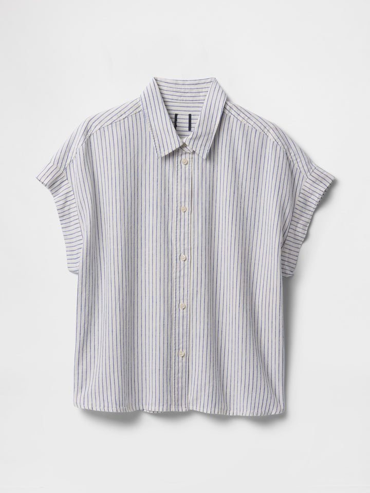 Gap Linen-Blend Cropped Shirt