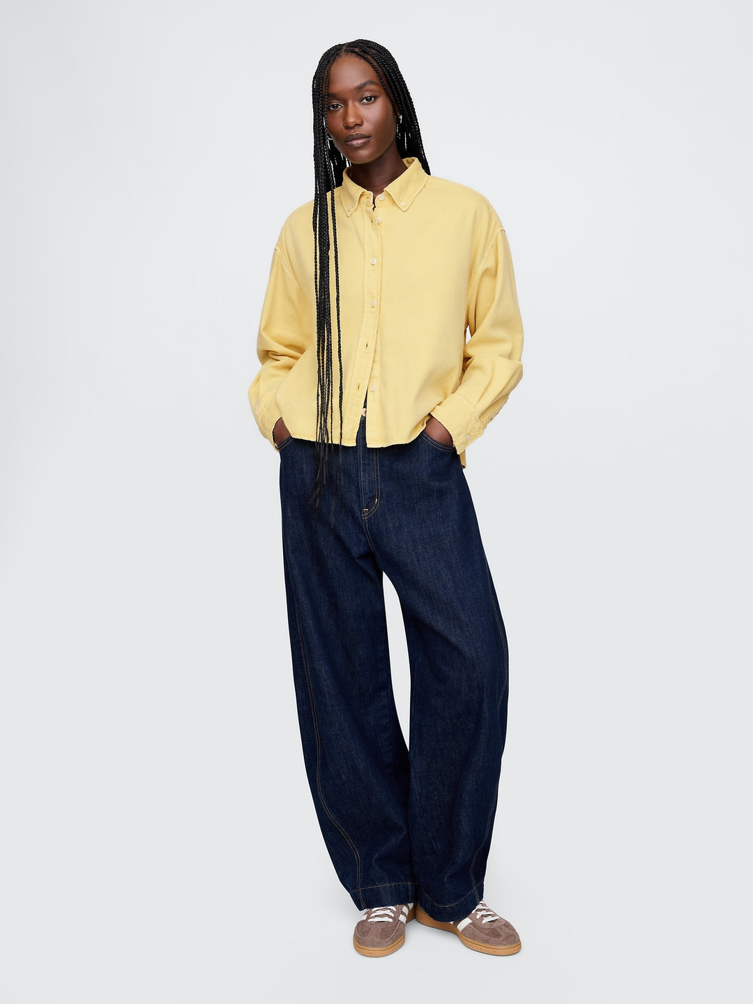 Gap UltraSoft Denim Cropped Big Shirt