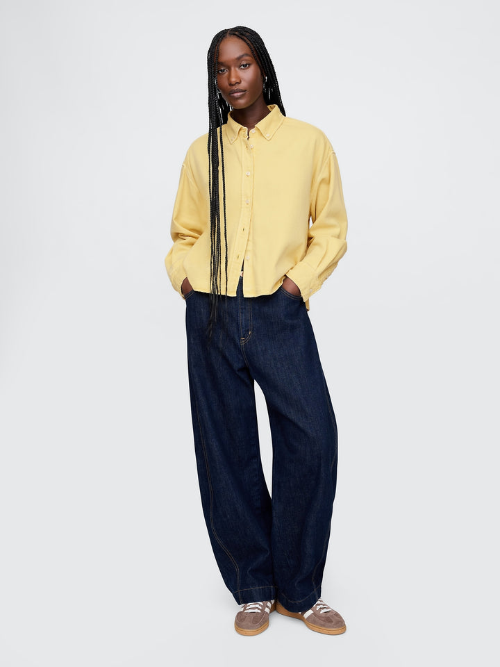 Gap UltraSoft Denim Cropped Big Shirt
