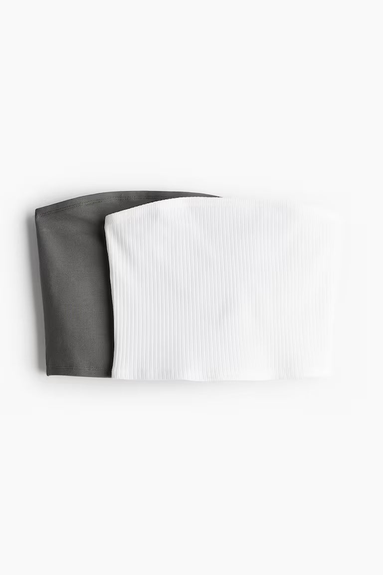 H&M 2-PACK SHORT TUBE TOPS